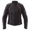 Frank Thomas FTL322 Elegance Black Purple Ladies Leather Motorcycle Jacket Front                                                                                                                                                                               