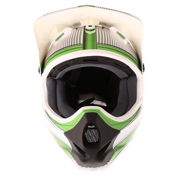 THH TX11 Lightning Youth White Green Helmet Front                                                                                                                                                                                                              