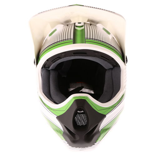 THH TX11 Lightning Youth White Green Helmet Front                                                                                                                                                                                                              