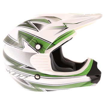 THH TX11 Lightning Youth White Green Helmet Right Side                                                                                                                                                                                                         