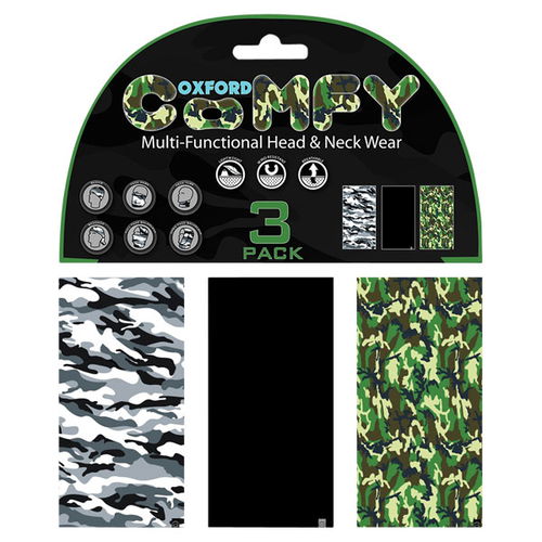 Oxford Products Comfy 3 Pack - Camo Black/Grey/Green