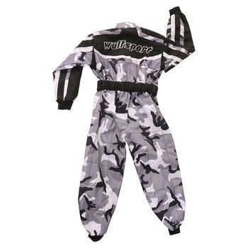 Wulfsport Cub Grey Camo Race Suit Rear                                                                                                                                                                                                                         