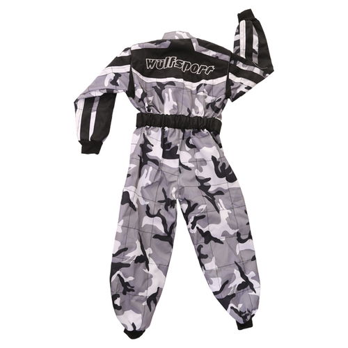 Wulfsport Cub Grey Camo Race Suit Rear                                                                                                                                                                                                                         