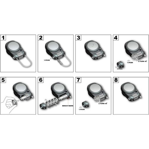 Kappa Padlock With Retractable Wire Instructions                                                                                                                                                                                                               