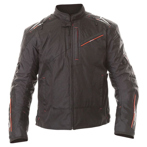 Oxford Products Estoril 2 MS Short Mens Black Textile Motorcycle Jacket Front                                                                                                                                                                                  