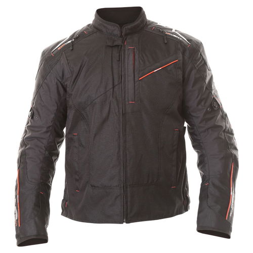 Oxford Products Estoril 2 MS Short Mens Black Textile Motorcycle Jacket Front                                                                                                                                                                                  