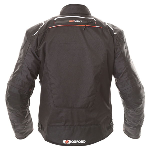 Oxford Products Estoril 2 MS Short Mens Black Textile Motorcycle Jacket Back                                                                                                                                                                                   