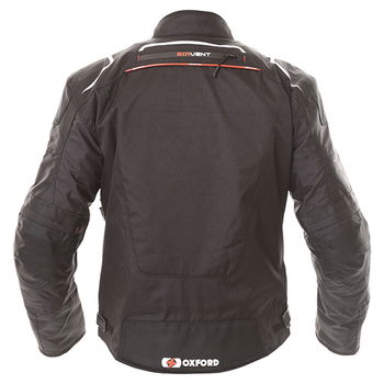 Oxford Products Estoril 2 MS Short Mens Black Textile Motorcycle Jacket Back                                                                                                                                                                                   