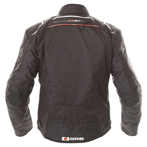 Oxford Products Estoril 2 MS Short Mens Black Textile Motorcycle Jacket Back                                                                                                                                                                                   
