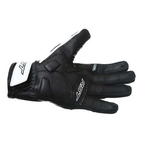 RST Stunt III CE 2123 White Black Motorcycle Gloves Palm                                                                                                                                                                                                       