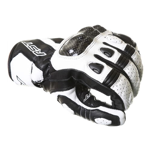 RST Stunt III CE 2123 White Black Motorcycle Gloves Knuckle                                                                                                                                                                                                    