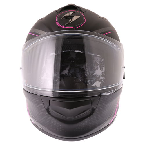 Scorpion Exo 510 Sync Black Pink Ladies Full Face Motorcycle Helmet Front                                                                                                                                                                                      