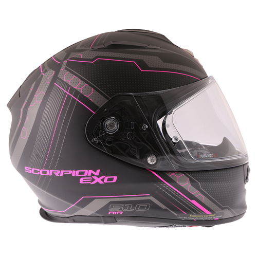 Scorpion Exo 510 Sync Black Pink Ladies Full Face Motorcycle Helmet Right Side                                                                                                                                                                                 