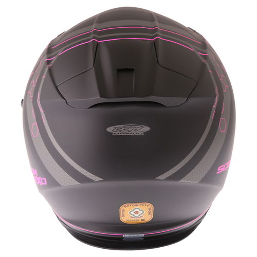 Scorpion Exo 510 Sync Black Pink Ladies Full Face Motorcycle Helmet Back                                                                                                                                                                                       