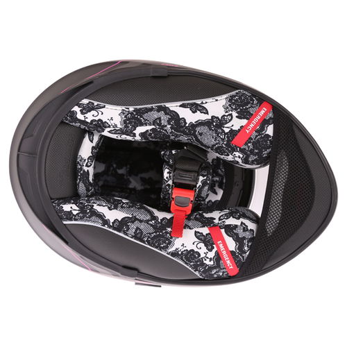 Scorpion Exo 510 Sync Black Pink Ladies Full Face Motorcycle Helmet Inside                                                                                                                                                                                     