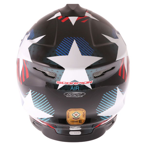Scorpion Vx 15 Stad Black Blue Helmet Back                                                                                                                                                                                                                     