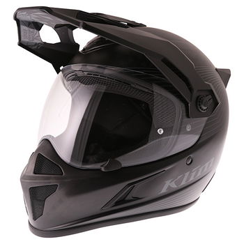 Klim Krios Matt Black Adventure Motorcycle Helmet Front Left                                                                                                                                                                                                   