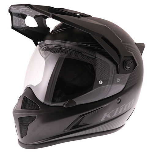 Klim Krios Matt Black Adventure Motorcycle Helmet Front Left                                                                                                                                                                                                   