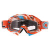 Oneal B-10 Stream Orange Blue Clear Lens MX Goggles Front                                                                                                                                                                                                      
