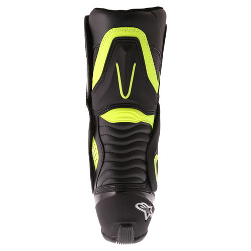 Alpinestars SMX-6 V2 Black Fluo Yellow Motorcycle Boots Heel                                                                                                                                                                                                   