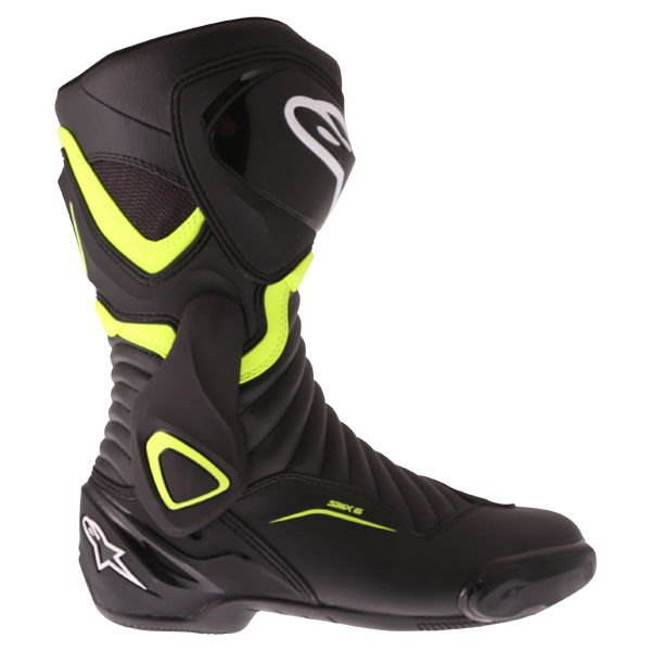 Alpinestars SMX-6 V2 Black Fluo Yellow Motorcycle Boots Outside leg                                                                                                                                                                                            