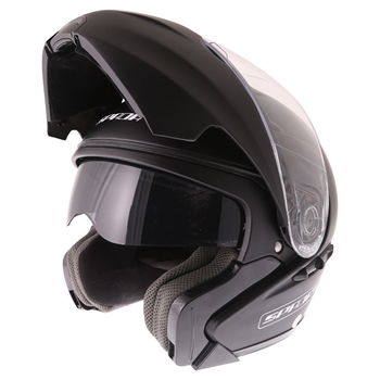 Spada Reveal Matt Black Flip Front Motorcycle Helmet Flip Open                                                                                                                                                                                                 