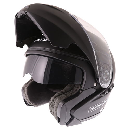 Spada Reveal Matt Black Flip Front Motorcycle Helmet Flip Open                                                                                                                                                                                                 