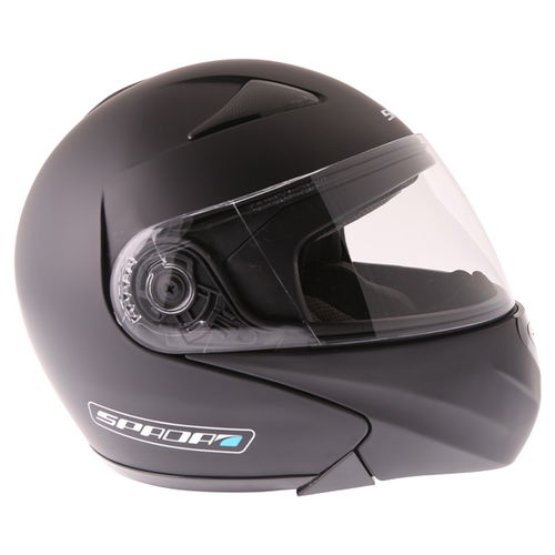 Spada Reveal Matt Black Flip Front Motorcycle Helmet Right Side                                                                                                                                                                                                