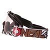Oneal B-10 Stream White Red Clear Motocross Goggles Left Side                                                                                                                                                                                                  
