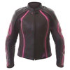 Frank Thomas FTL322 Elegance Black Pink Ladies Leather Motorcycle Jacket Front                                                                                                                                                                                 