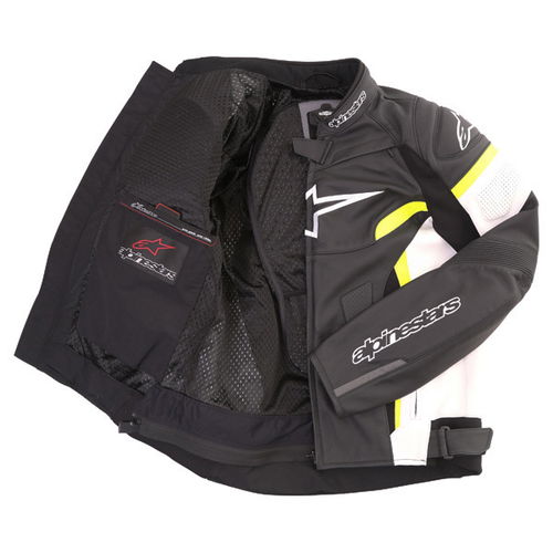 Alpinestars GP Plus R V2 Black White Fluo Yellow Leather Motorcycle Jacket Inside                                                                                                                                                                              