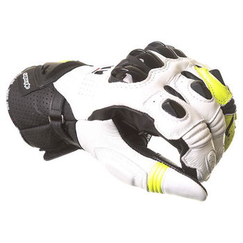 Alpinestars GP Pro R2 White Black Yellow Motorcycle Gloves Knuckle                                                                                                                                                                                             