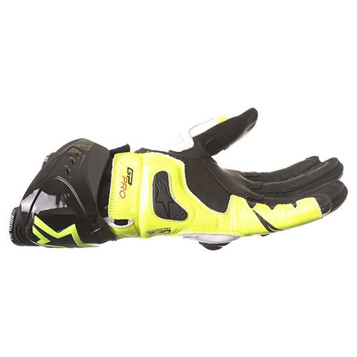 Alpinestars GP Pro R2 White Black Yellow Motorcycle Gloves Little finger side                                                                                                                                                                                  