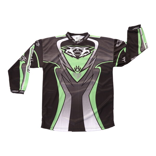 Wulfsport Cub Arena Green Motocross Shirt Front                                                                                                                                                                                                                