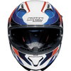Nolan N87 Plein Air N-Com White Red Blue Full Face Motorcycle Helmet Front                                                                                                                                                                                     