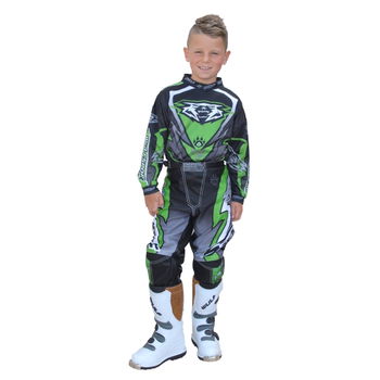 Wulfsport Cub Arena Green Motocross Shirt                                                                                                                                                                                                                      