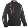 Oxford Products Dakota Ladies Black Pink Textile Motorcycle Jacket Front                                                                                                                                                                                       