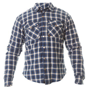 Oxford Products Kickback Checker Blue White Shirt Front                                                                                                                                                                                                        