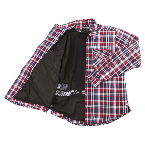 Oxford Products Kickback Checker Red Blue Shirt Inside                                                                                                                                                                                                         