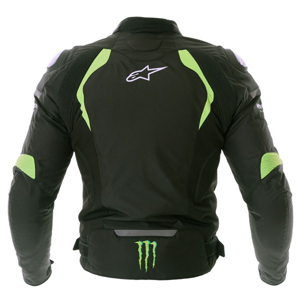 Alpinestars Backfire Mens Black Green Textile Motorcycle Jacket Back                                                                                                                                                                                           
