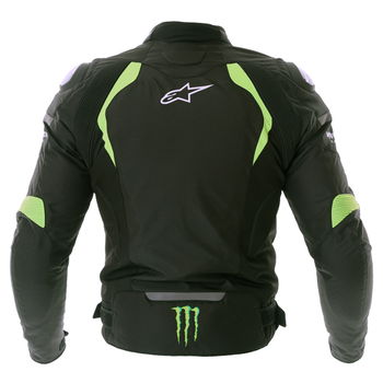Alpinestars Backfire Mens Black Green Textile Motorcycle Jacket Back                                                                                                                                                                                           