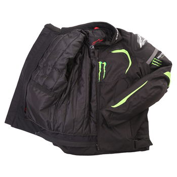 Alpinestars Backfire Mens Black Green Textile Motorcycle Jacket Inside                                                                                                                                                                                         