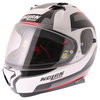 Nolan N87 Arkad N-Com 43 White Red Full Face Motorcycle Helmet Front Left                                                                                                                                                                                      