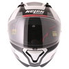 Nolan N87 Arkad N-Com 43 White Red Full Face Motorcycle Helmet Front                                                                                                                                                                                           