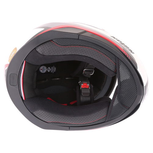 Nolan N87 Arkad N-Com 43 White Red Full Face Motorcycle Helmet Inside                                                                                                                                                                                          