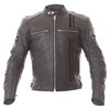 Frank Thomas Suede Stripe Black Leather Motorcycle Jacket Front                                                                                                                                                                                                