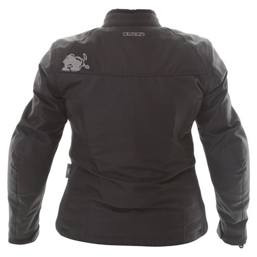 IXS Eveline Ladies Black Textile Motorcycle Jacket Back                                                                                                                                                                                                        