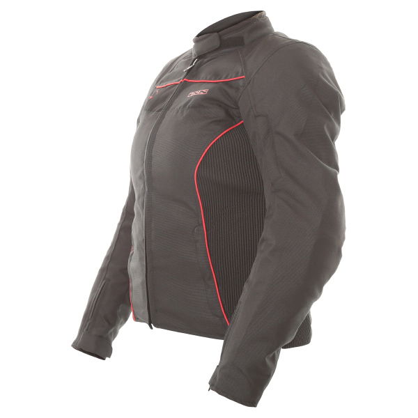 IXS Eveline Ladies Black Red Textile Motorcycle Jacket Side                                                                                                                                                                                                    