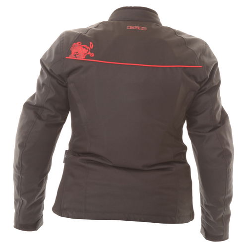 IXS Eveline Ladies Black Red Textile Motorcycle Jacket Back                                                                                                                                                                                                    