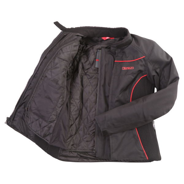 IXS Eveline Ladies Black Red Textile Motorcycle Jacket Inside                                                                                                                                                                                                  